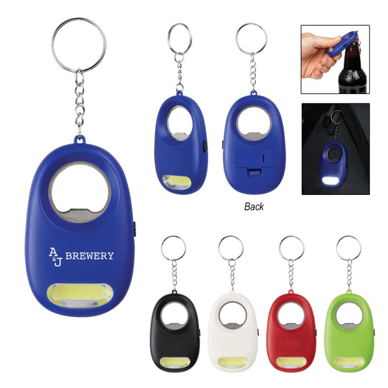 COB Light Key Chain With Bottle Opener