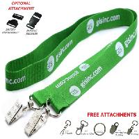 1 inch Double Ended Polyester Lanyards - <p> * Top Quality durable fabric, easily washable and dried<br/>  * Attachment clip on the both ends<br/>   *  One Color Front Imprint with step and repeat<br/>  *Free PMS color match for Screen Print<br/>  *See attachment options below, and note your selection in the "Special Instructions" field