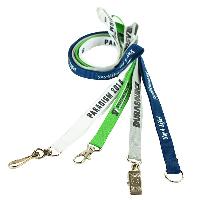 3/8 Inch Polyester Lanyard - <p>	* Top Quality durable fabric, easily washable and dried<br />	*One Color Front Imprint with step and repeat<br />	*Free PMS color match for Screen Print<br />	*See attachment options below, and note your selection in the "Special Instructions" field