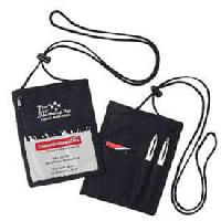 Travelstar Zippered Badgepak  - Heavyweight 600 Denier Polyester badge pack. Size: 5.25" x 6.5". Features dual pen and business card pockets, zippered accessory compartment, and black adjustable neck cord. Transparent window holds standard size badges. <a href="https://www.conventionbags.com/product/PAK-2-CUSTOM/CUSTOM---Travelstar-Zippered-Badgepak-.html?cid=" id="make-it-custom-link">Make-It-Custom</a> with over 30 different bag colors and features to choose from!