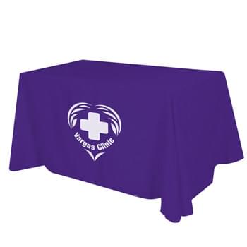 Flat 4-sided Table Cover - fits 6' standard table - Made of 65%/35% Poly/Cotton Twill (Weight 7-7.5 Oz/Sq. Yard) For All Colors Excluding Forest Green & Black | To Avoid Dye Migration, Forest Green & Black Use 100% Cotton Twill (Weight 8-8.5 Oz/Sq. Yard) Fabric (This Keeps White Imprints From Changing Colors) | Fits Table Size: 72" W x 29" H x 30" D | Covers Four Sides Of A 6 Foot Standard Table | Works Great For Smaller Tables, Easily Tuck Edges To Provide A Neat Look | Rolled Hem And Rounded Corners