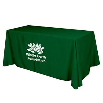 Flat Polyester 4-sided Table Cover - fits 6' standard table - Made Of 100% Premium Quality Polyester (5 Oz. /Sq. Yard) | Fits Table Size: 72" W x 29" H x 30" D | Covers Four Sides Of A 6 Foot Standard Table | Rolled Hem, Safety Surged Non-Fray Seams And Rounded Corners | Washable | Flame Retardant NFPA 701 Standard | Easy To Store And Ship