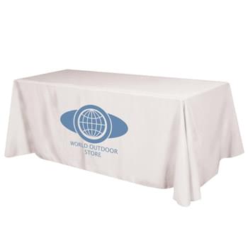 Flat 4-sided Table Cover - fits 8' standard table (100% Polyester) - Made Of 100% Premium Quality Polyester (5 Oz. /Sq. Yard) | Fits Table Size: 96" W x 29" H x 30" D | Covers Four Sides Of A 8 Foot Standard Table | Rolled Hem, Safety Surged Non-Fray Seams And Rounded Corners | Washable | Flame Retardant NFPA 701 Standard | Easy To Store And Ship
