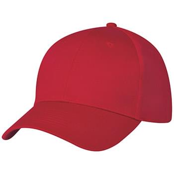 6 Panel Polyester Cap - 100% Polyester | 6 Panel, Medium Profile | Structured Crown & Pre-Curved Visor | Adjustable Self-Material Strap With VelcroÂ® Closure