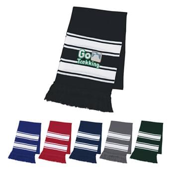 Two-Tone Knit Scarf With Fringe - 100% Acrylic | 63" L x 9 1/2" W | Available In 6 Popular Colors!