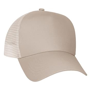 5 Panel Mesh Back Price Buster Cap - 100% Brushed Cotton Twill | 5 Panel, Medium Profile | Structured Crown & Pre-Curved Visor | Perfect For Silk-Screening | Mesh Back With Adjustable Plastic Snap Tab Closure