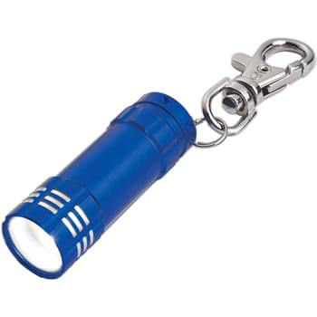 Mini Aluminum LED Light With Key Clip - 3 White LED Lights | Push Button To Turn On/Off | Button Cell Batteries Included