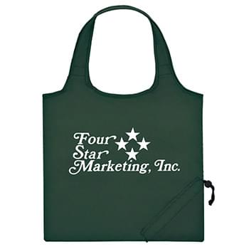 Foldaway Tote - Made Of 210D Polyester | 18" Handles | Tote Folds Into Self-Contained Pouch With Drawstring Closure For Convenient Storage | Spot Clean/Air Dry
