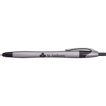 Javalina&reg; Steel Stylus - Your next promotion will steel the spotlight with this Javalina Stylus upgrade.  Metallic steel gray barrels contrast with glossy enameled trim.  Patented stylus for increased sensitivity with touch screen devices.