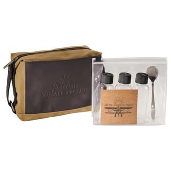 Bullware Cocktail Kit - CLOSEOUT! Please call to confirm inventory available prior to placing your order!<br />For the mixologist in us all! The Bullware Cocktail Kit is for bringing the bar with you. The kit comes prepared with an attractive dopp case, inner PVC pouch, three FDA approved 3oz. bottles, funnel, cocktail spoon, and recipe booklet. Pack the kit using supplies from your home bar according to the recipes or your preferences. Great for BOYB restaurants, picnics, tailgating, and vacations.