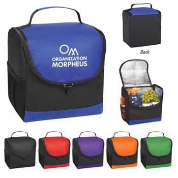 Non-Woven Thrifty Lunch Kooler Bag - Made of 80 Gram Laminated Non-Woven, Coated Water-Resistant Polypropylene | Foil Laminated PE Foam Insulation | Double Zippered Main Compartment | Side  Mesh  Pocket | Web Carrying Handle | Spot Clean/Air Dry