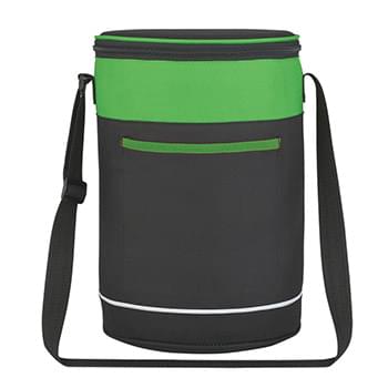 Barrel Buddy Round Kooler Bag - Made Of 600D Polyester | PEVA Lining | Adjustable Shoulder Strap, Top Zippered Closure | Large Outside Front Pocket | Holds Up To 14 Cans | Spot Clean/Air Dry