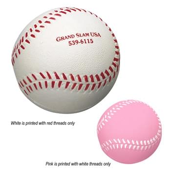 Baseball Shape Stress Reliever - With Printed Thread Color As Shown Only