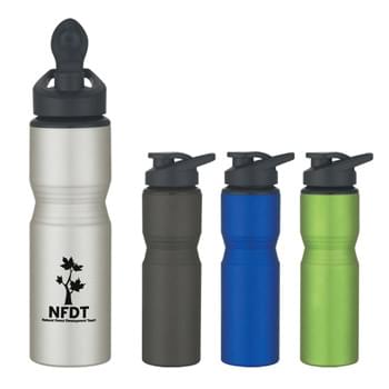 28 Oz. Aluminum Sports Bottle - Screw On, Spill-Resistant Sip Through Lid With Snap Closure | Meets FDA Requirements | BPA Free | Hand Wash Recommended