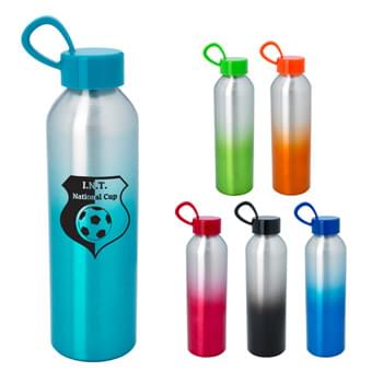 21 Oz. Aluminum Chroma Bottle - Screw-On, Spill-Resistant Lid   | Loop Handle For Carrying Or Attaching   | Wide Mouth Opening   | BPA Free   | Meets FDA requirements   | Hand Wash Recommended 
