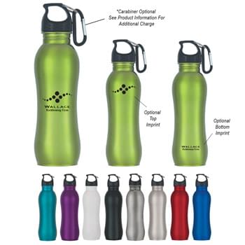 25 Oz. Stainless Steel Grip Bottle - Screw On, Spill-Resistant Lid | Wide Mouth Opening | Comes With A Split Ring | Meets FDA Requirements | BPA Free | Hand Wash Recommended