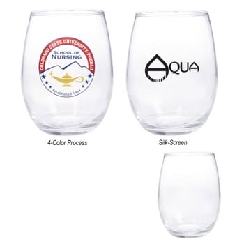 15 Oz. Wine Glass - Highest Standard Glass Material  | Large Stemless Design With Brim | Clear Goose Egg Glass Design  | Made In The USA  | Perfect For Restaurants, Bars And More!