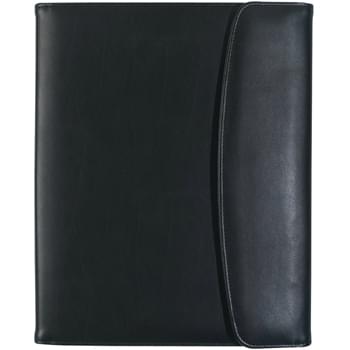 Leather Look 8 ½" x 11" Portfolio - Includes 30 Page 8 Â½" x 11" Writing Pad | Snap Closure | Card Holders, Elastic Pen Loop, Inside Flap Pocket
