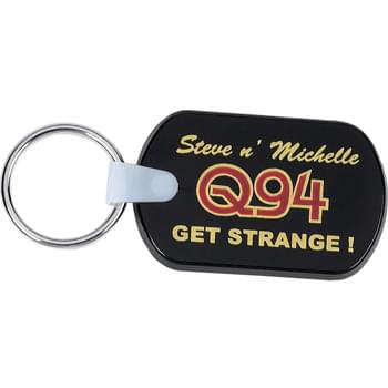 Rectangular Soft Key Tag - Rectangular soft key tag is thick and pliable. Includes metal split key ring.