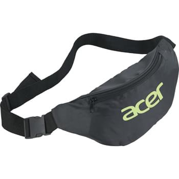 The Hipster Budget Fanny Pack - Zippered main compartment. Adjustable waist strap with buckle for putting on.